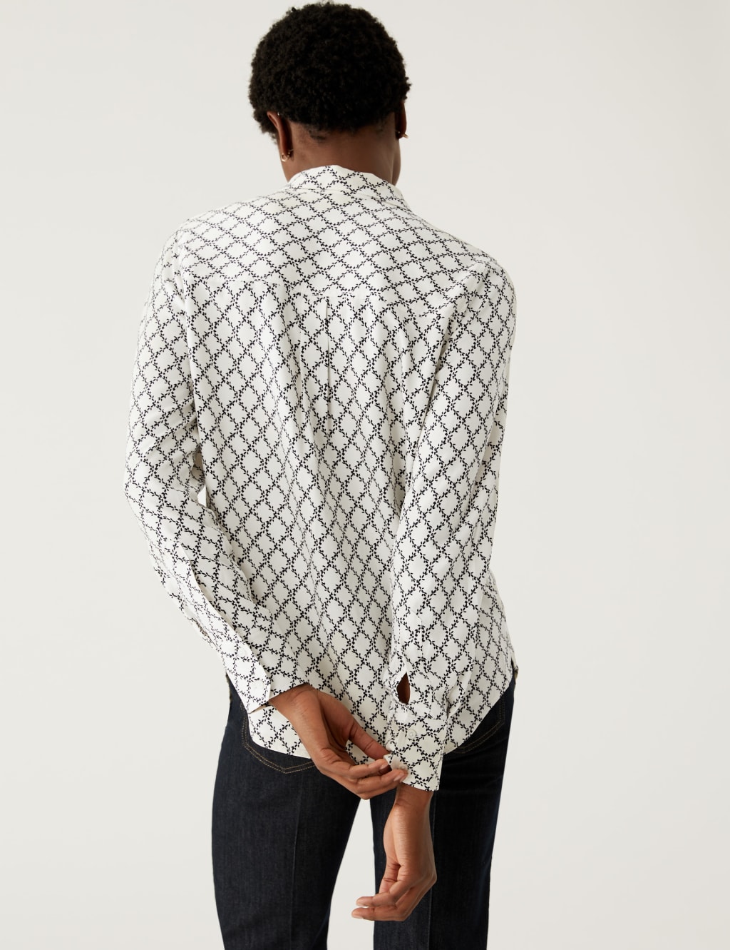 Printed Collared Long Sleeve Shirt image 4