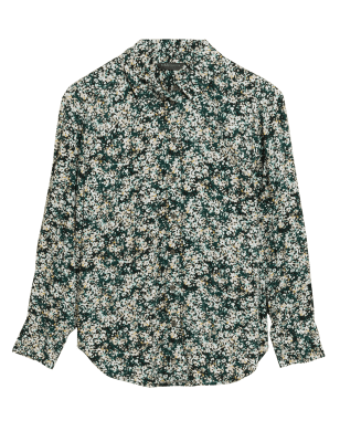 

Womens M&S Collection Printed Collared Long Sleeve Shirt - Multi, Multi