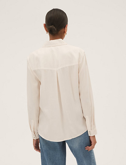 Pure Tencel™ Collared Long Sleeve Shirt