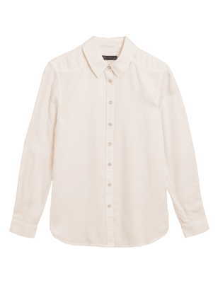 

Womens M&S Collection Pure Tencel™ Collared Long Sleeve Shirt - Calico, Calico