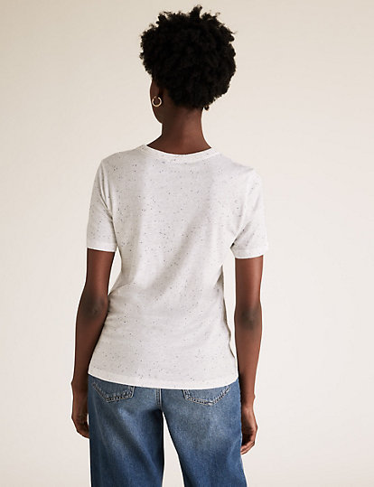 Cotton Textured Crew Neck T-Shirt