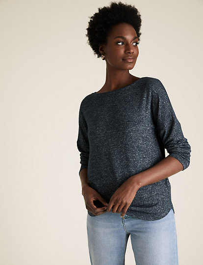 Soft Touch Crew Neck Long Sleeve Top