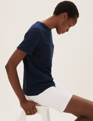 T-shirt à encolure ronde 100 % coton - Navy