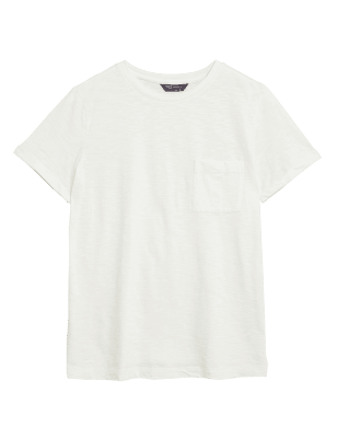 

Womens M&S Collection Pure Cotton Crew Neck T-Shirt - Ivory, Ivory