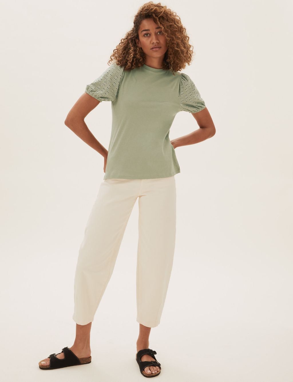Pure Cotton Textured Short Sleeve Top image 2