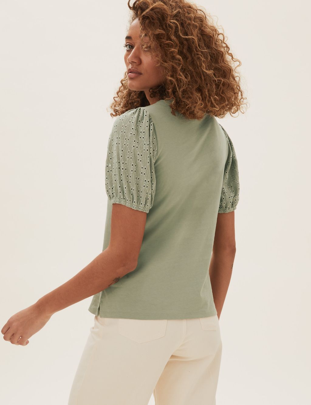 Pure Cotton Textured Short Sleeve Top image 4