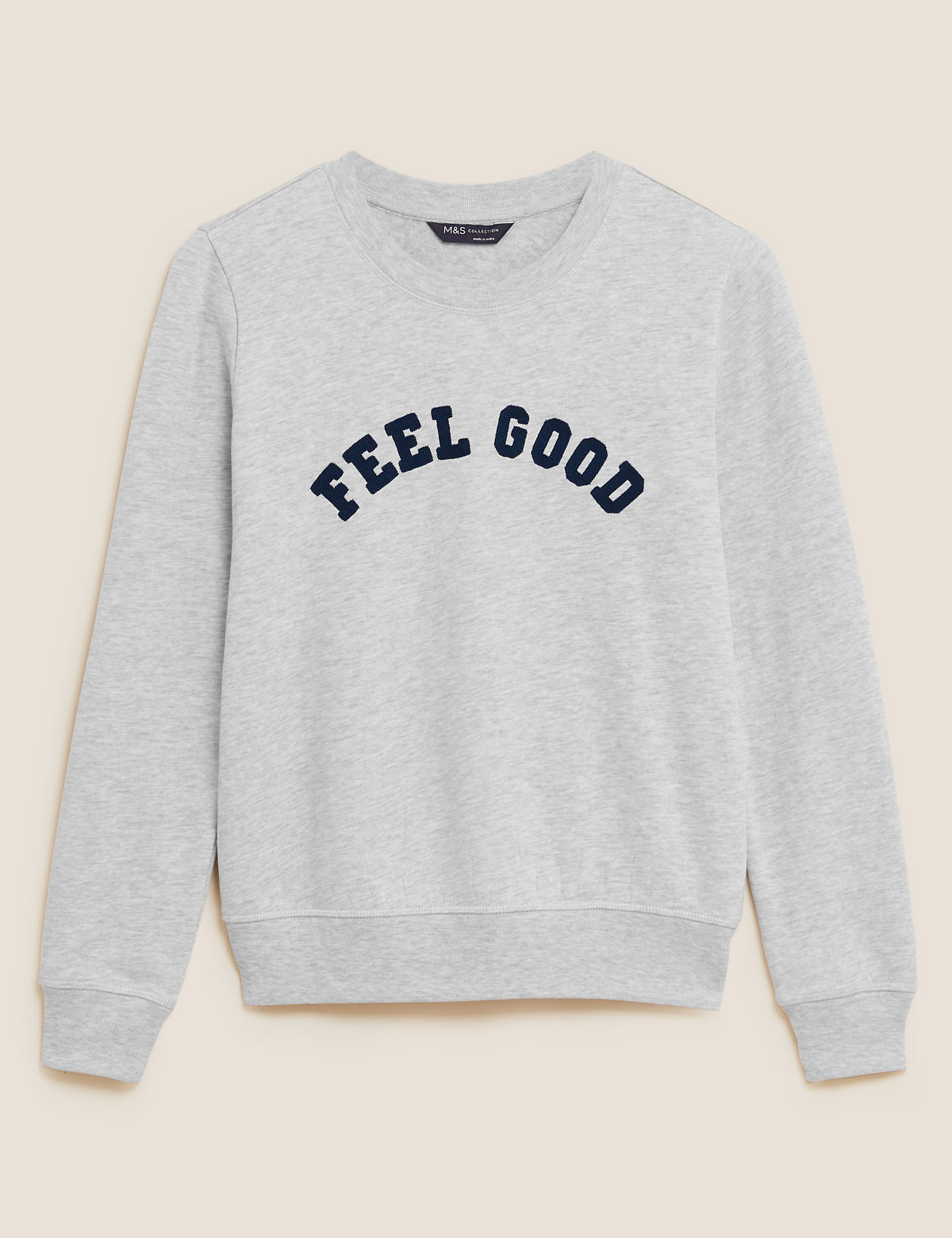 Cotton Rich Feel Good Slogan Sweatshirt
