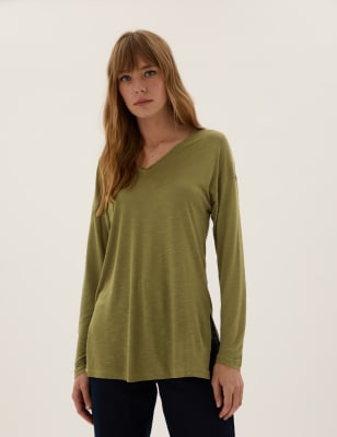 

Womens M&S Collection Relaxed Longline Long Sleeve Top - Moss, Moss