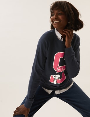 

Womens M&S Collection The Snoopy Sweatshirt - Navy Mix, Navy Mix