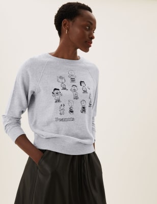 

Womens M&S Collection The Snoopy Sweatshirt - Grey Marl, Grey Marl