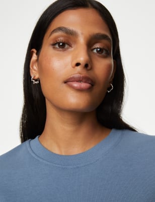 

Womens M&S Collection The Cotton Rich Crew Neck Sweatshirt - Ocean, Ocean