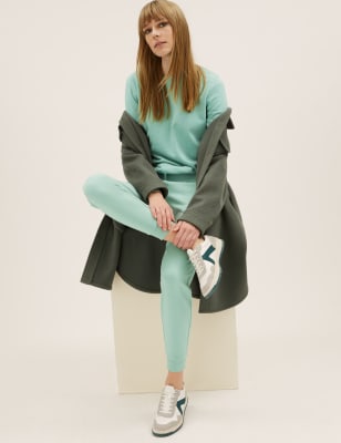 

Womens M&S Collection Sudadera de algodón con escote cerrado - Soft Green, Soft Green
