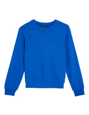 

Womens M&S Collection The Cotton Rich Crew Neck Sweatshirt - Royal Blue, Royal Blue