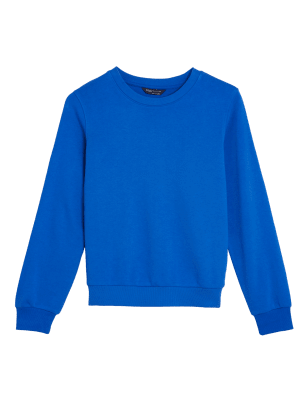 

Womens M&S Collection The Cotton Rich Crew Neck Sweatshirt - Royal Blue, Royal Blue