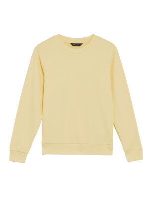 

Womens M&S Collection The Cotton Rich Crew Neck Sweatshirt - Sunflower, Sunflower