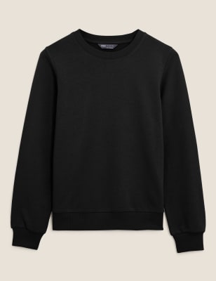 

Womens M&S Collection The Cotton Rich Crew Neck Sweatshirt - Black, Black
