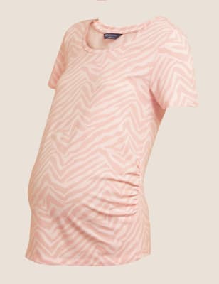 

Womens M&S Collection Maternity Cotton Rich Printed T-Shirt - Pink Mix, Pink Mix