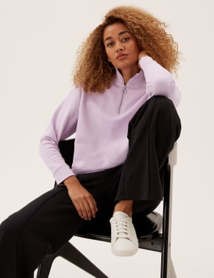 

Womens M&S Collection Cotton Rich High Neck Relaxed Sweatshirt - Lilac, Lilac