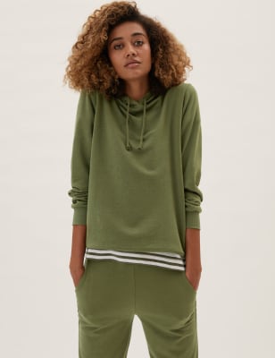 

Womens M&S Collection Hoodie mit hohem Baumwollanteil - Olive, Olive