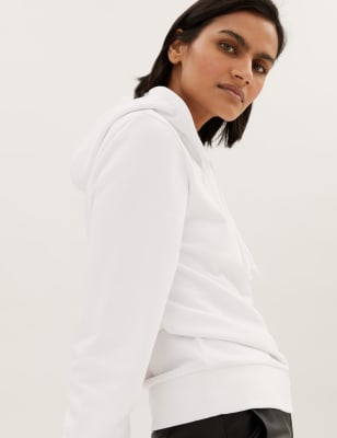 

Womens M&S Collection The Cotton Rich Hoodie - Soft White, Soft White