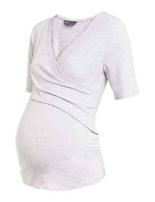 M&S Womens Maternity Half Sleeve Wrap Top