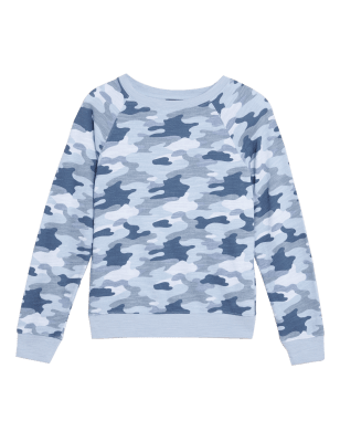 

M&S Collection Sudadera 100% algodónWomens - Blue Mix, Blue Mix