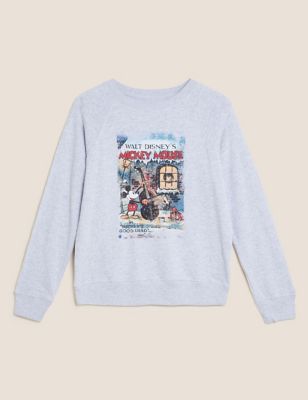 M&S Womens Pure Cotton Mickey Mouse  Sweatshirt
