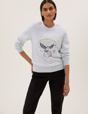 

Womens M&S Collection Cotton Rich Harry Potter™ Sweatshirt - Grey Marl, Grey Marl