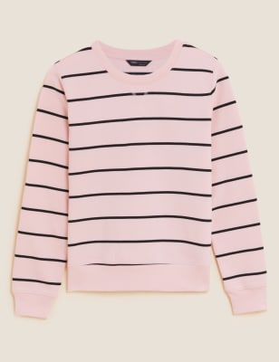

M&S Collection Sudadera de rayas de algodónWomens - Pink Mix, Pink Mix