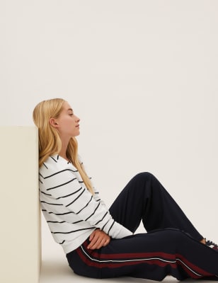 

Womens M&S Collection Cotton Rich Striped Sweatshirt - White Mix, White Mix