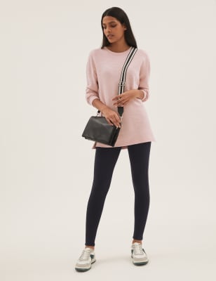 

Womens M&S Collection Lang geschnittenes Sweatshirt aus reiner Baumwolle - Pink, Pink
