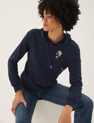 

Womens M&S Collection Cotton Rich Slogan Hoodie - Navy Mix, Navy Mix