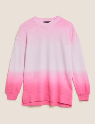 

Womens M&S Collection Pure Cotton Tie Dye Relaxed Sweatshirt - Pink Mix, Pink Mix