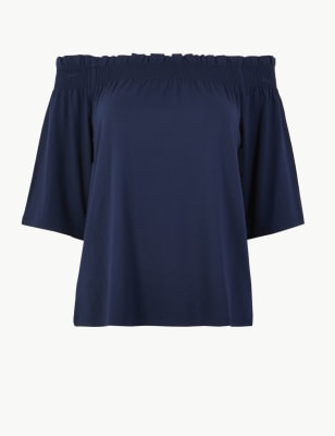 Regular Fit Bardot Top | M&S Collection | M&S