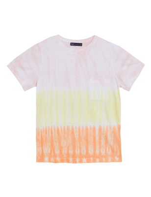 

Womens M&S Collection Pure Cotton Printed Crew Neck T-Shirt - Pink Mix, Pink Mix