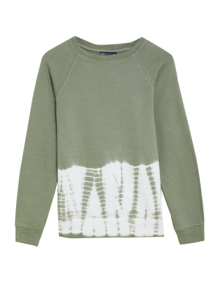 

M&S Collection Sudadera teñida 100% algodón con escote cerradoWomens - Khaki Mix, Khaki Mix
