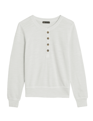 

Womens M&S Collection Sweatshirt aus reiner Baumwolle mit Rundhalsausschnitt - Pale Blue, Pale Blue