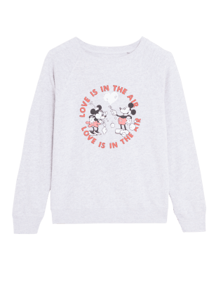 

Womens M&S Collection Sweatshirt aus reiner Baumwolle mit Disney™-Motiv - Grey Marl, Grey Marl