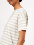 Pure Cotton Striped Straight Fit Top