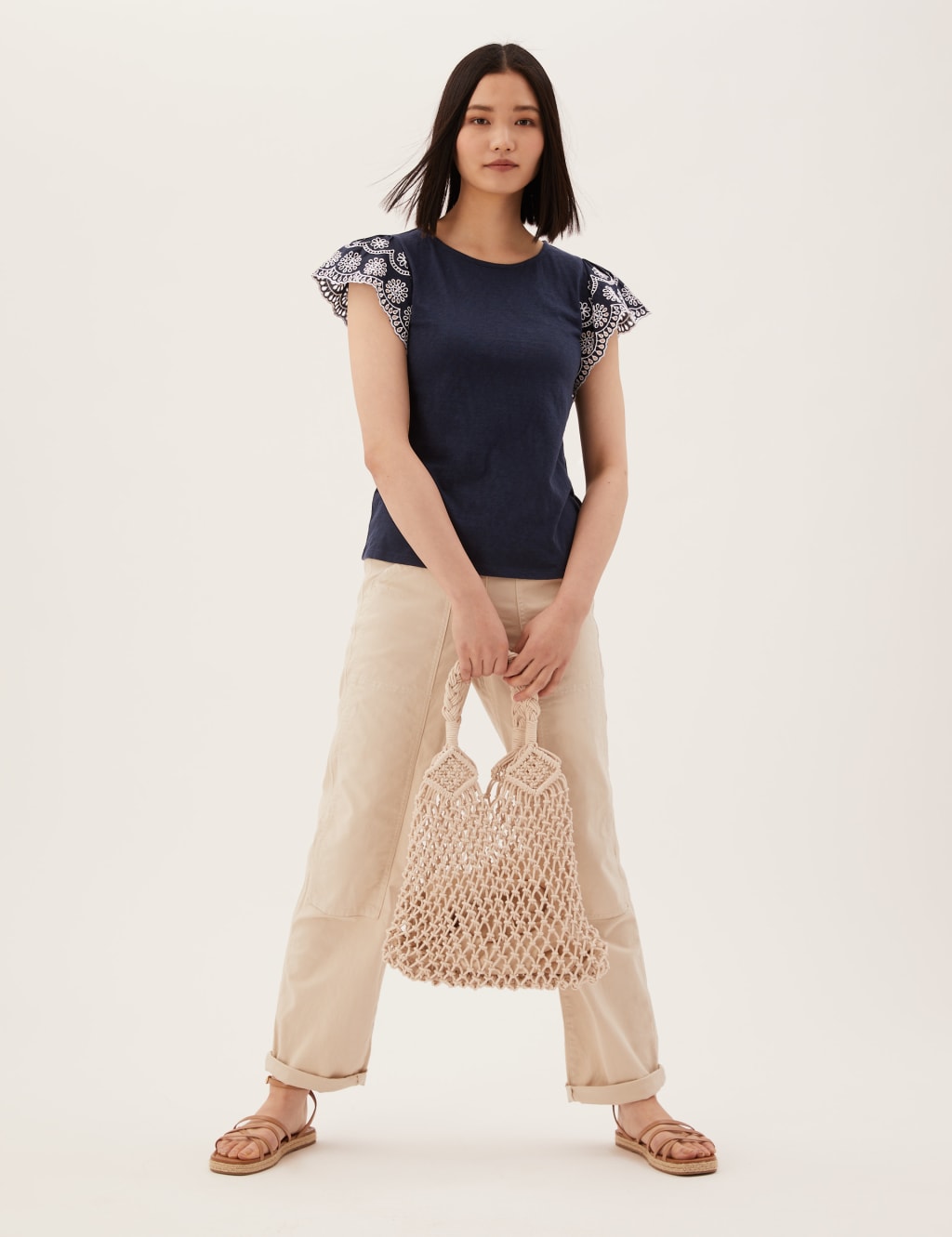 Pure Cotton Embroidered Sleeveless Vest image 1