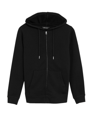 

Womens M&S Collection Pure Cotton Zip Up Hoodie - Black, Black