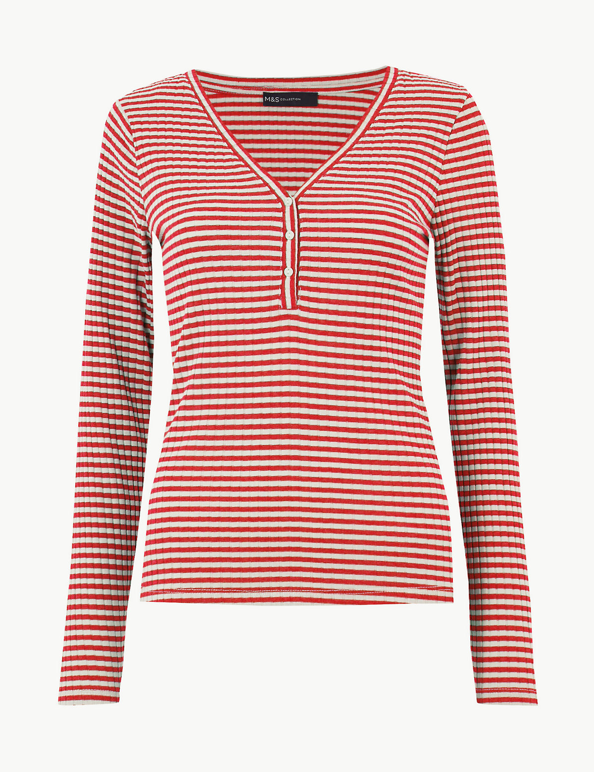 Striped V-Neck Fitted Top