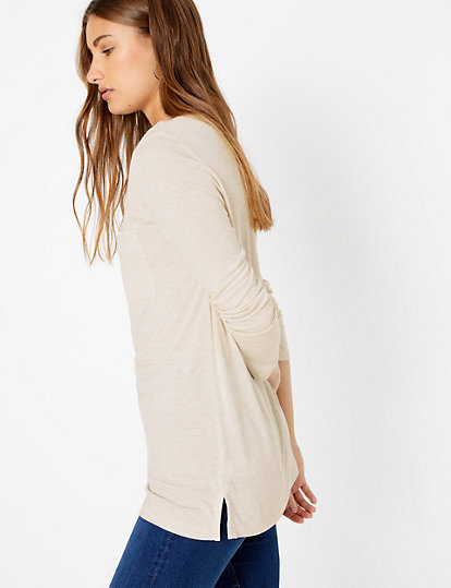 Relaxed Fit Longline Long Sleeve Top