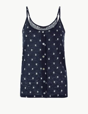 Linen Blend Floral Print Camisole Top | M&S Collection | M&S