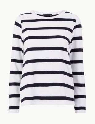 Pure Cotton Striped Regular Fit Sweatshirt | M&S Collection | M&S