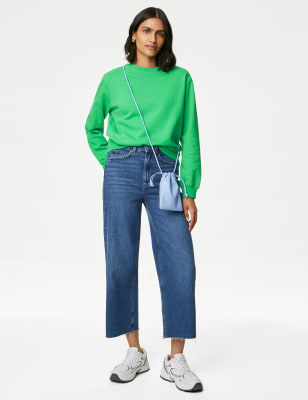 

Womens M&S Collection Cotton Rich Crew Neck Sweatshirt - Acid Green, Acid Green