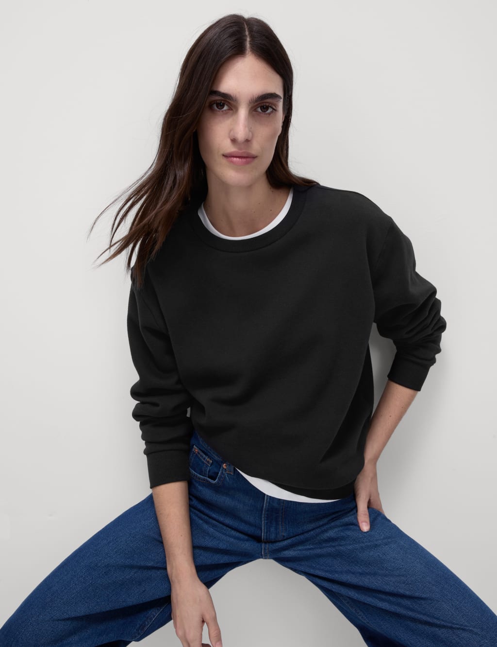 Cotton Rich Crew Neck Sweatshirt