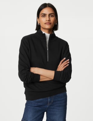 Half zip hot sale sweater womens