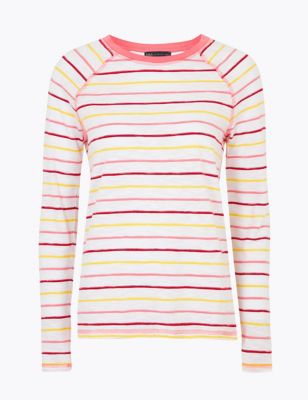 Pure Cotton Striped Long Sleeve Top 