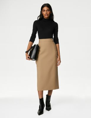 M&S Womens Cotton Rich Ribbed Slim Fit Bodysuit - 8 - Black, Black,Soft White